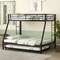 Black Twin Over Full Bunk Bed with Pull Out Trundle and Guardrails